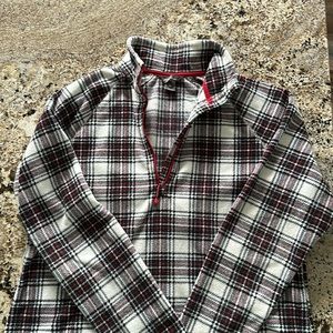 Eddie Bauer Fleece plaid 1/4 zip size L